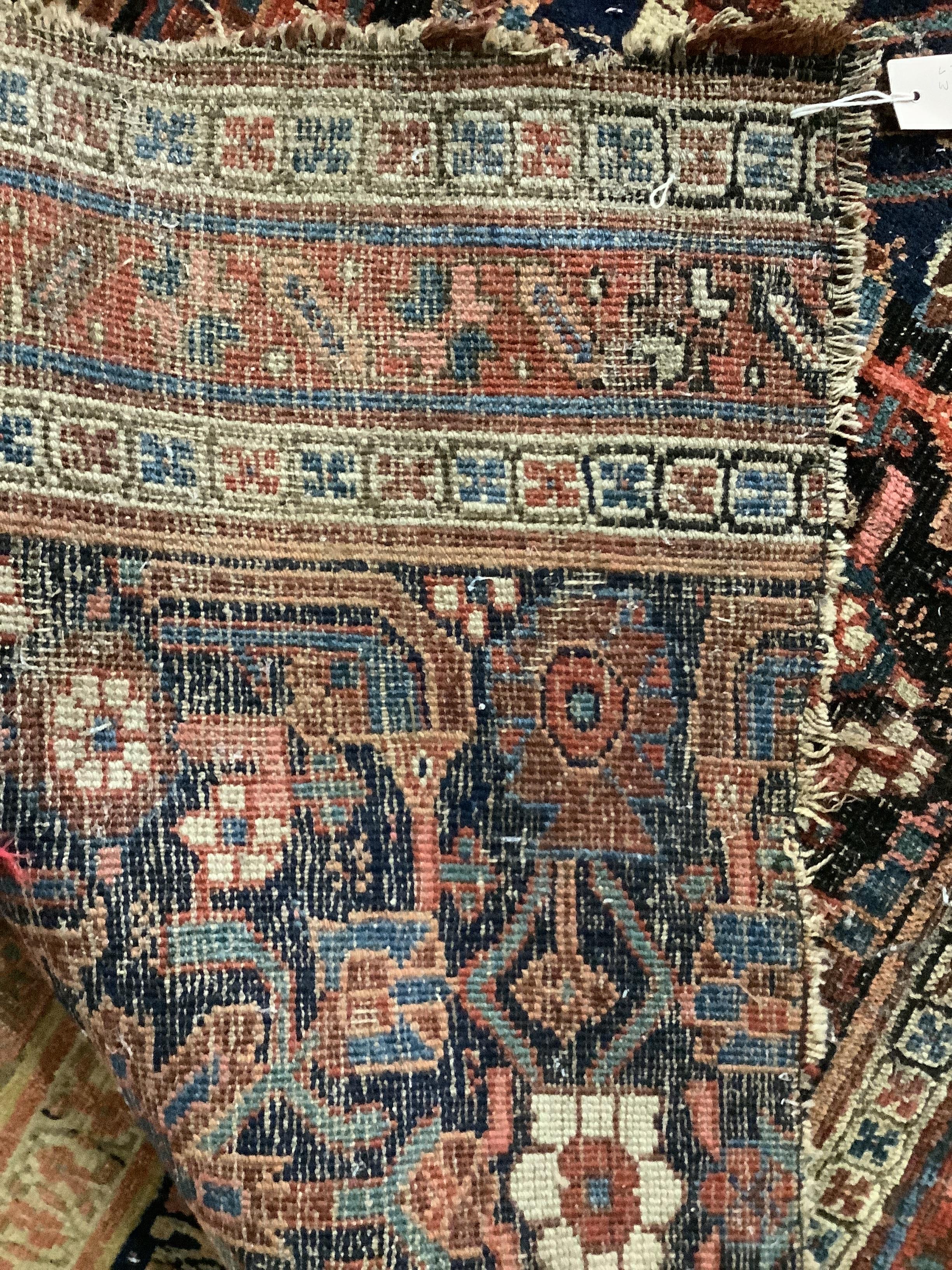A Persian Bidjar blue ground runner, 433 x 107cm